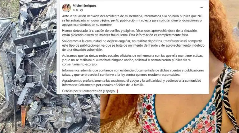 Familia de influencer accidentada junto al alcalde de Huatulco alerta sobre fraudes a su nombre