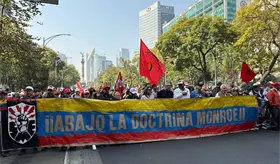 Marchan en CDMX contra pol&iacute;tica intervencionista de Trump y para exigir la liberaci&oacute;n de Maduro