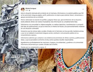 Familia de influencer accidentada junto al alcalde de Huatulco alerta sobre fraudes a su nombre