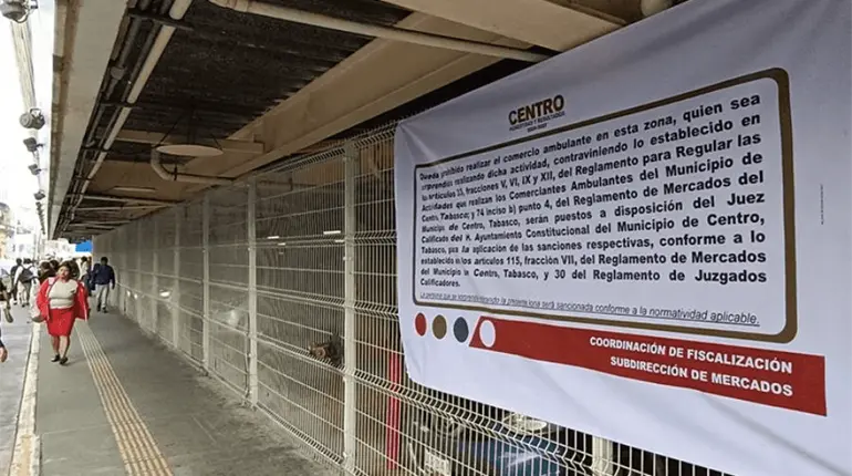 Multas y arresto, sanciones para ambulantes que regresen al Pino Su&aacute;rez