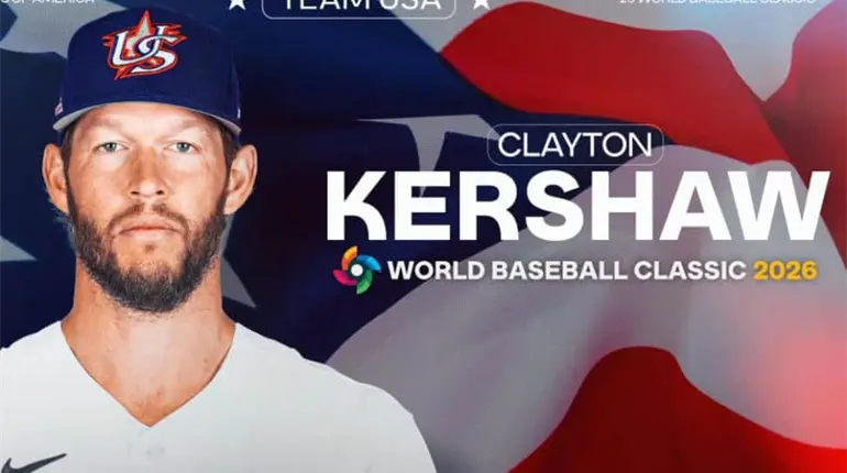 Clayton Kershaw sale del retiro para jugar con Estados Unidos en el Cl&aacute;sico Mundial de Beisbol 2026