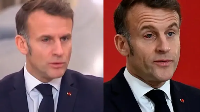 Aparece Macron con ojo hinchado y enrojecido