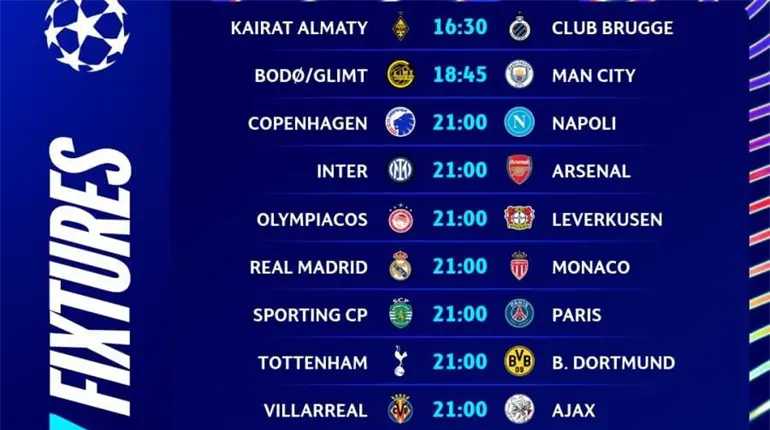 Arsenal, PSG y Manchester City van por la cima de Champions en la Jornada 7