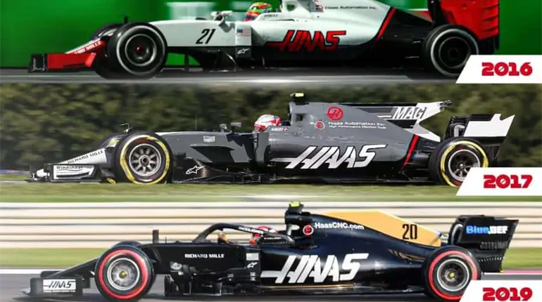 Haas presenta su monoplaza con motor Ferrari y Toyota como patrocinador principal