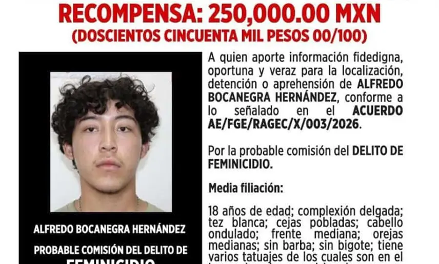 ¡Se busca! Ofrece FGE 250 mil pesos para localizar a Alfredo ´N´, presunto feminicida de Jonuta