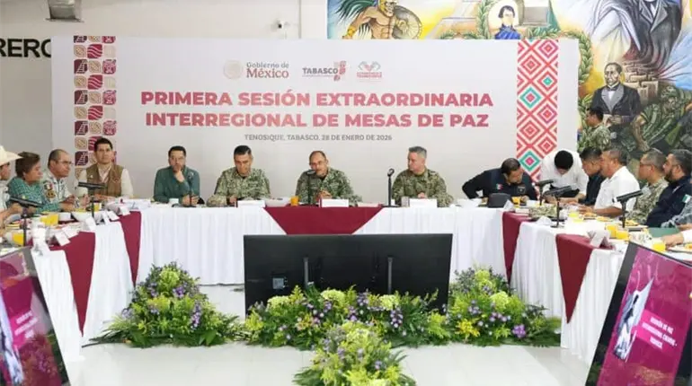 Autoridades de Tabasco y Chiapas sostienen mesa de seguridad