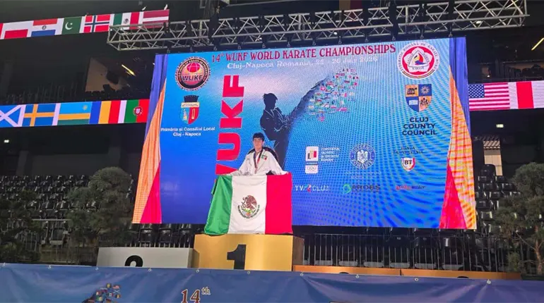 Tabasque&ntilde;o V&iacute;ctor Montejo logra oro por equipos en Mundial de Karate en Rumania