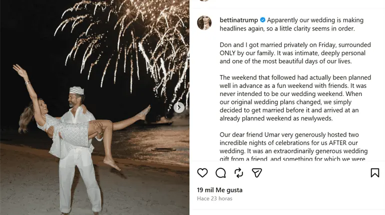 Confirma Trump Jr. que el empresario ruso Kremlev pag&oacute; festejos de su boda