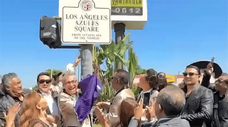 "Los &Aacute;ngeles Azules square", nombran a importante intersecci&oacute;n en California, EE.UU.