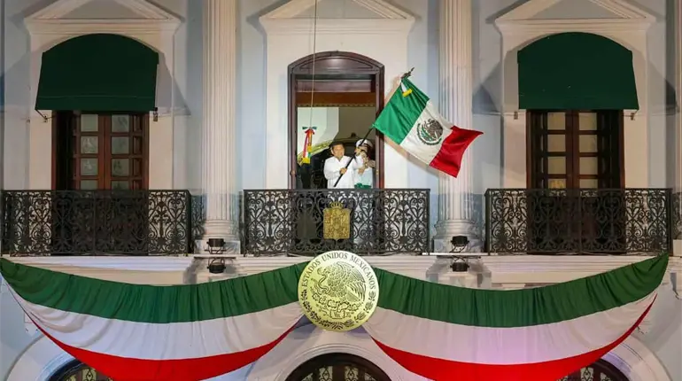 Seguridad, unidad y respeto a quienes piensan diferente, destaca Javier May en la arenga del Grito de Independencia