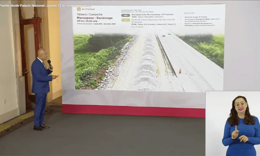 Ampliación de la carretera Macuspana-Escárcega con un avance del 34%: SICT