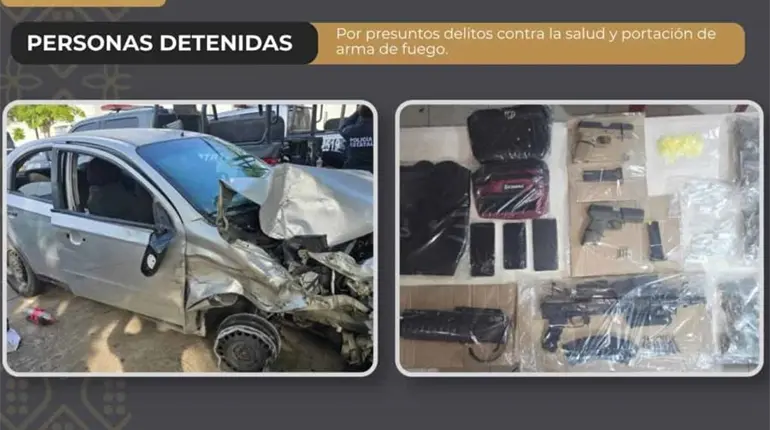 Aseguran Armas y droga a presuntos delincuentes tras persecuci&oacute;n y balacera en Tierra Colorada, Centro