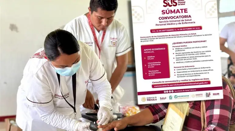 Lanza Salud Tabasco convocatoria para el Servicio Universal