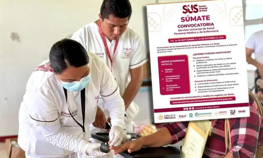 Lanza Salud Tabasco convocatoria para el Servicio Universal