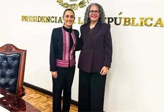 Sheinbaum se re&uacute;ne por primera vez con la gobernadora interina de Sinaloa