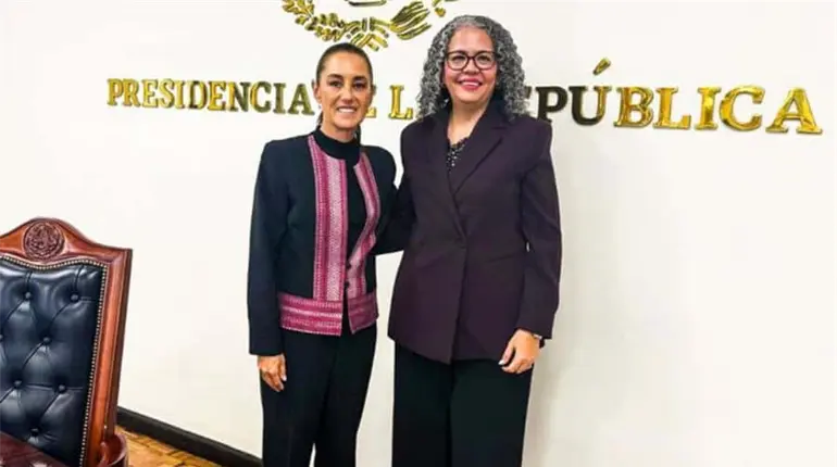 Sheinbaum se re&uacute;ne por primera vez con la gobernadora interina de Sinaloa