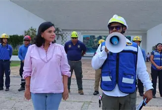Agradece Yolanda Osuna participaci&oacute;n en homenaje y simulacro por los sismos de 1985 y 2017
