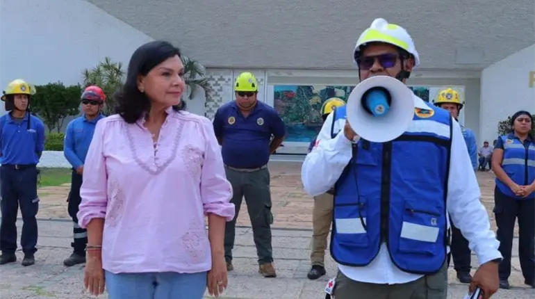 Agradece Yolanda Osuna participaci&oacute;n en homenaje y simulacro por los sismos de 1985 y 2017
