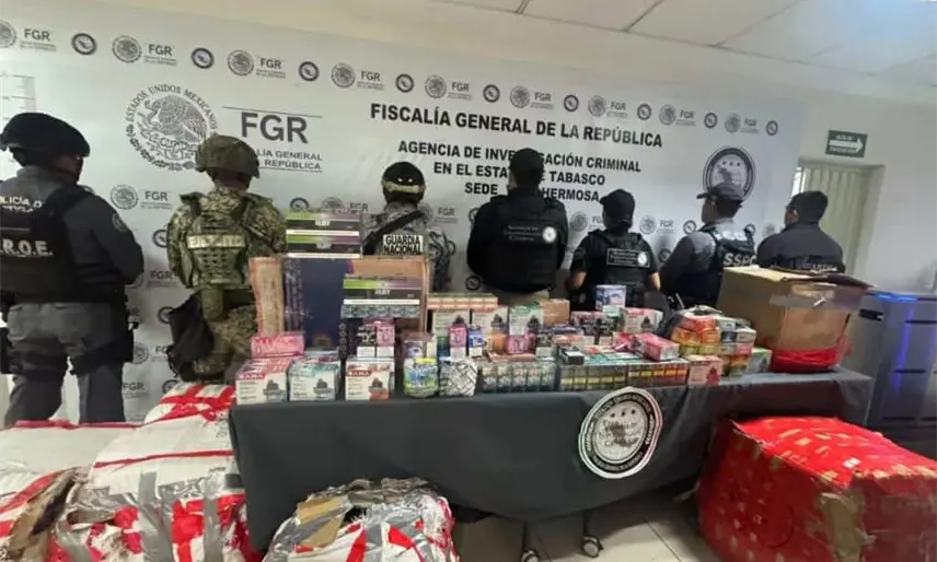 Decomisan cerca de 11 mil cigarros y vapeadores apócrifos en Huimanguillo
