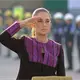 Encabeza Sheinbaum izamiento de bandera por v&iacute;ctimas de los sismos de 1985 y 2017