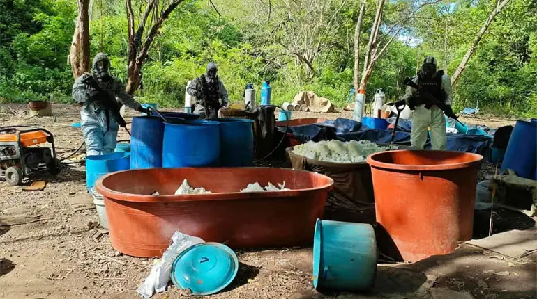 Desmantelan 4 narco-laboratorios clandestinos en Michoac&aacute;n y Guerrero