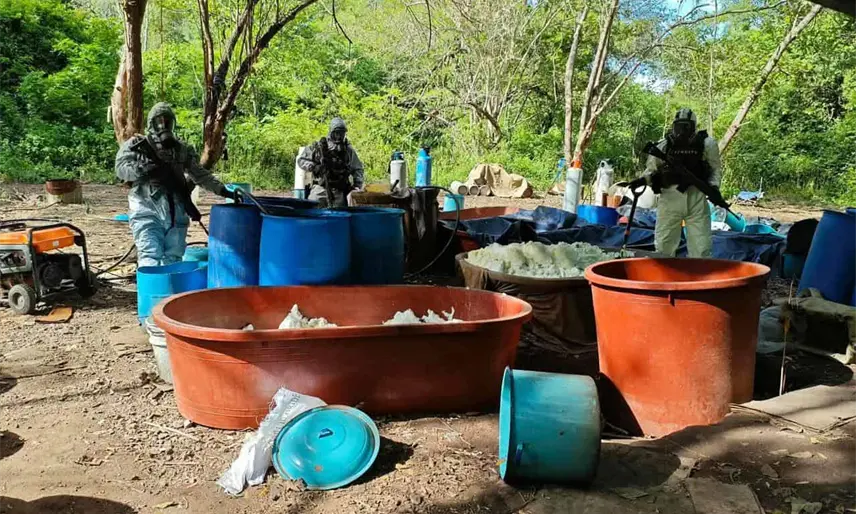 Desmantelan 4 narco-laboratorios clandestinos en Michoacán y Guerrero