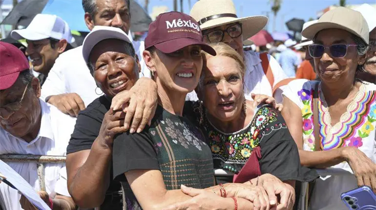 "Nosotros no compramos votos, damos derechos al pueblo" asegura Sheinbaum al defender programas sociales