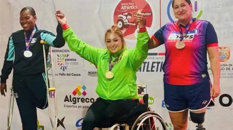 La tabasque&ntilde;a Mar&iacute;a de los &Aacute;ngeles Ortiz gana oro en el Grand Prix de Paraatletismo en Colombia