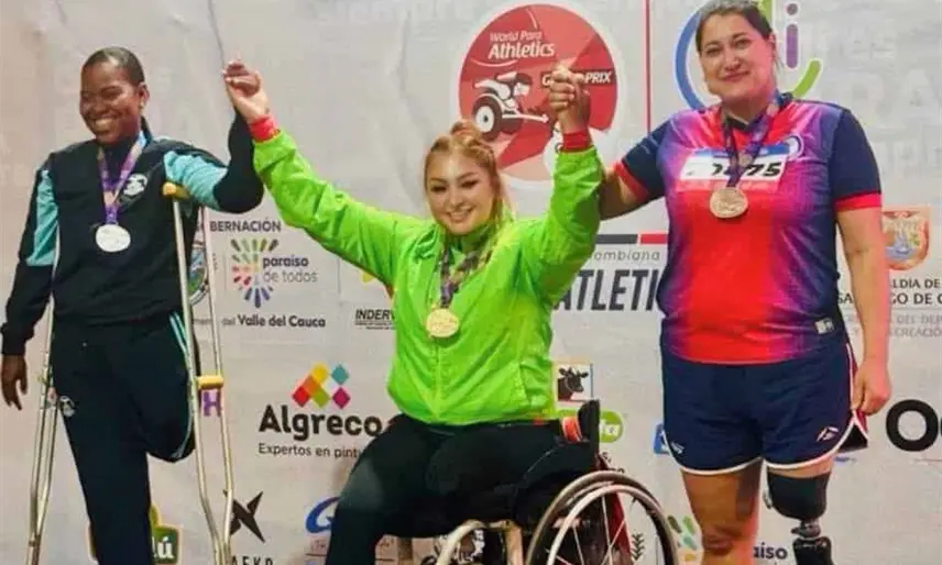 La tabasqueña María de los Ángeles Ortiz gana oro en el Grand Prix de Paraatletismo en Colombia