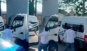 Viralizan conflicto entre conductor del transporte p&uacute;blico con chofer de cami&oacute;n repartidor en Tabasco