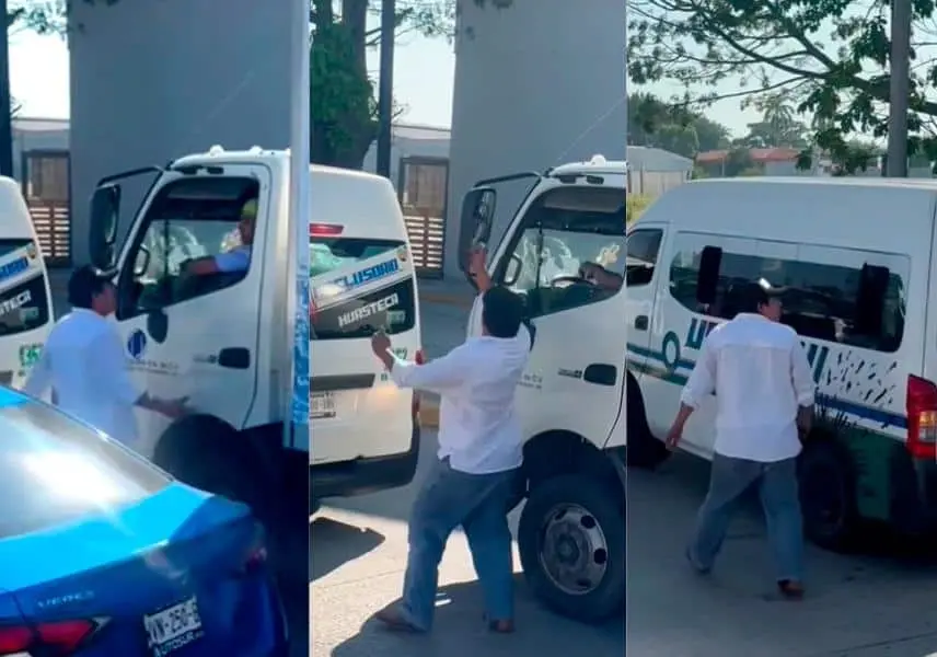 Viralizan conflicto entre conductor del transporte público con chofer de camión repartidor en Tabasco