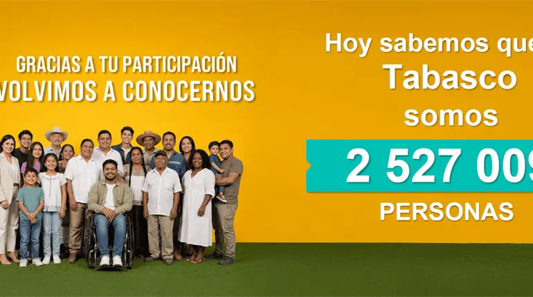 En 5 a&ntilde;os, poblaci&oacute;n en Tabasco creci&oacute; a 2.5 millones de personas: INEGI