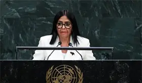 En Venezuela habr&aacute; elecciones, asegura Delcy Rodr&iacute;guez ante la ONU