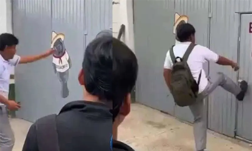 Estudiantes protestan y patean portón del plantel 35 de Cárdenas; los dejaron afuera por llevar cabello largo