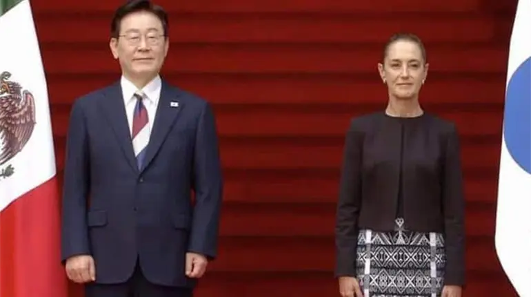 Recibe Sheinbaum a presidente de Corea del Sur