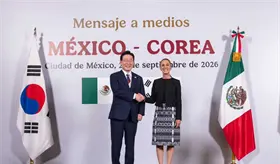 Sheinbaum y presidente de Corea del Sur avanzan en 17 acuerdos de cooperaci&oacute;n bilateral