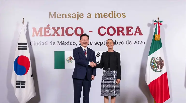 Sheinbaum y presidente de Corea del Sur avanzan en 17 acuerdos de cooperaci&oacute;n bilateral
