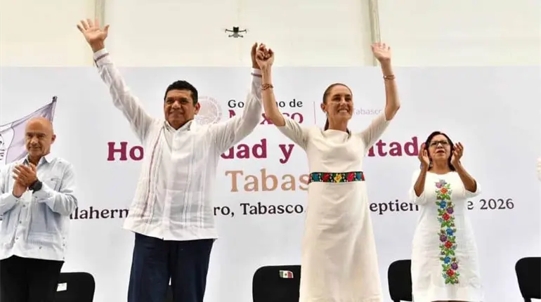 Anuncia gobernador nueva visita de Sheinbaum a Tabasco junto al director de Conagua
