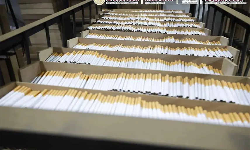 Aseguran 60 toneladas de cigarros apócrifos en Edomex; detienen a dos canadienses