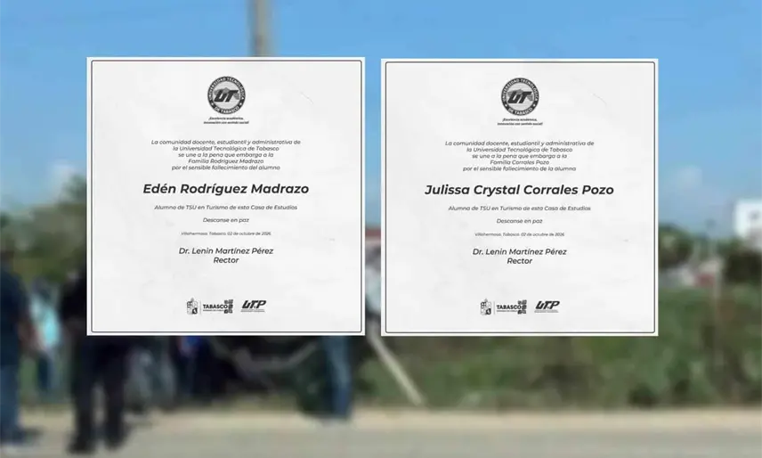 Identifican a estudiantes de la UTTAB fallecidos en accidente