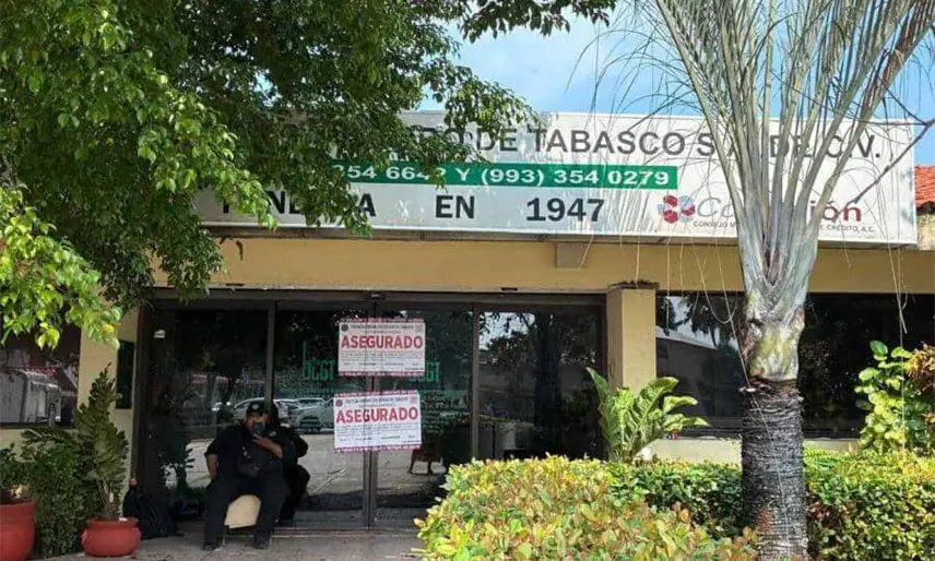 FGE Tabasco asegura oficinas de la Unión de Crédito Ganadero tras desfalco millonario