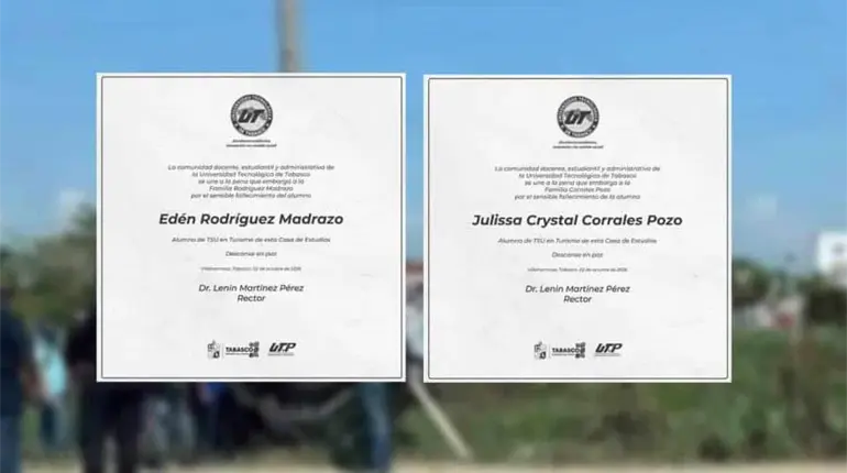 Identifican a estudiantes de la UTTAB fallecidos en accidente
