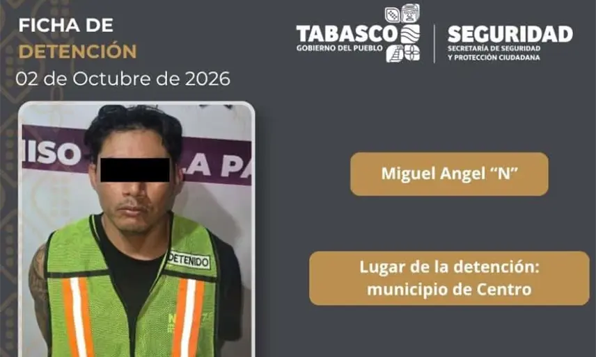 Detienen a hombre por delitos contra la salud y portación de arma de fuego en Centro