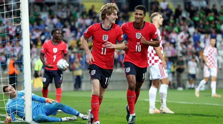 Bukayo Saka encabez&oacute; la ofensiva brit&aacute;nica con doblete junto a Kane y Bellingham