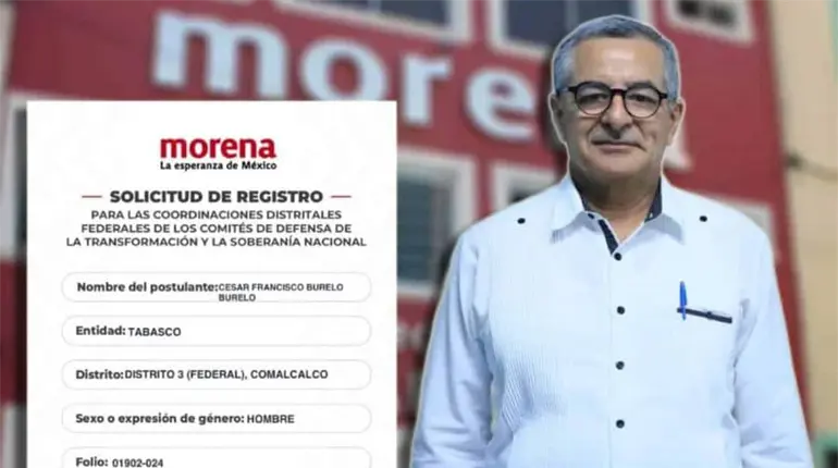 Exdirigente de Morena C&eacute;sar Burelo se registra por la coordinaci&oacute;n del Distrito 3 Federal