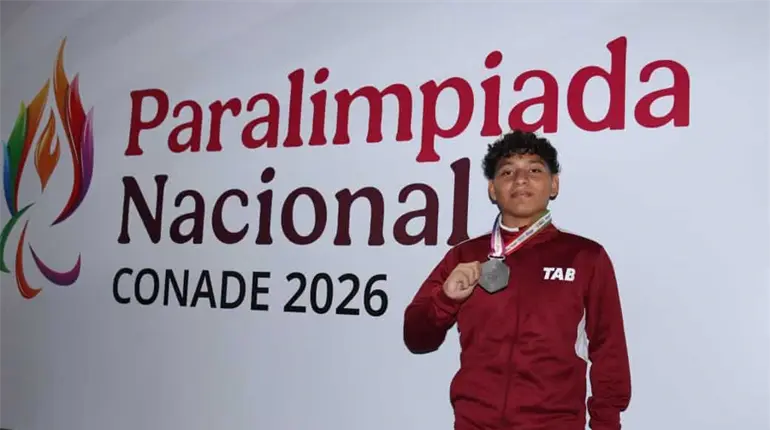 Iker Landero gana plata en la Paralimpiada Nacional 2026, la primera para Tabasco