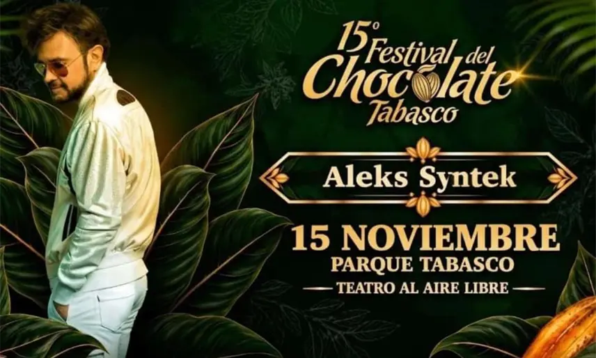 Aleks Syntek estará el 15 de noviembre en el Parque Tabasco