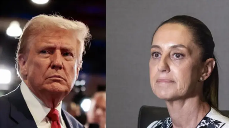 Trump se burla de Sheinbaum; asegura que le pidi&oacute; no cambiar el nombre del Golfo de M&eacute;xico a "Golfo de Am&eacute;rica"