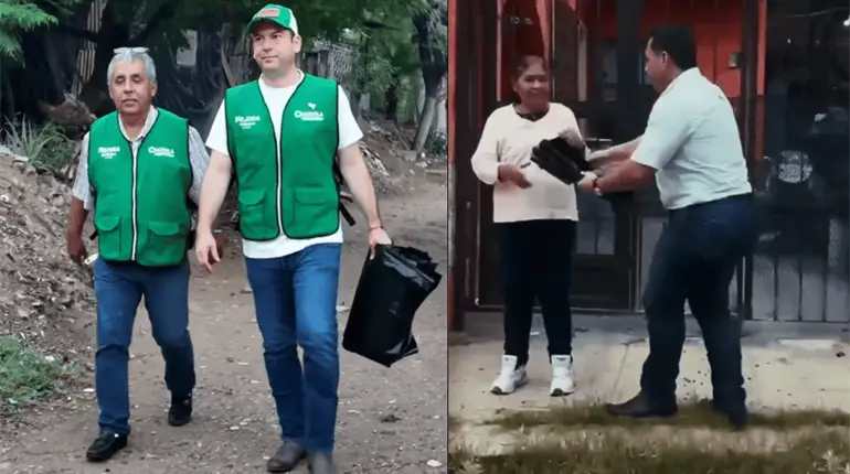 Viralizan a regidor y diputado de Torre&oacute;n tras repartir hules por fuertes lluvias en la entidad