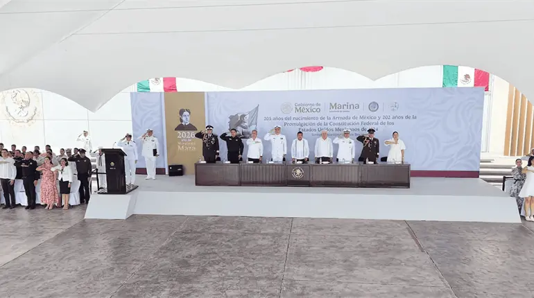Celebran desde Dos Bocas, Para&iacute;so los 205 a&ntilde;os de la Armada de M&eacute;xico